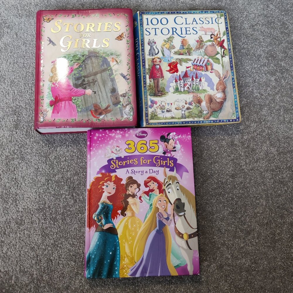 Stories for Girls Kids Book Set of 3 Bedtime Reading Classic Princess Colorful